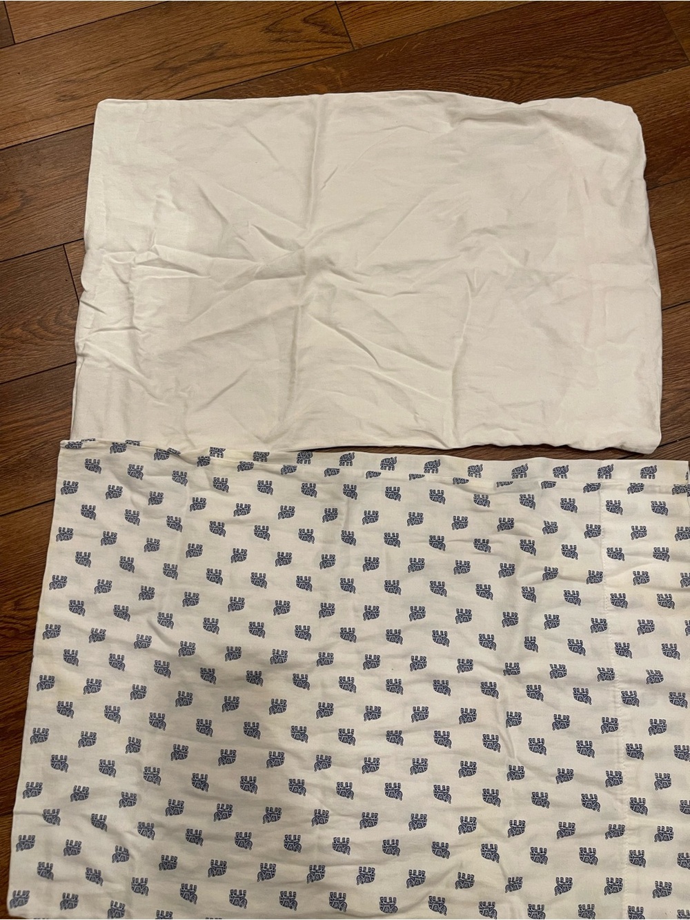 2 queen pillowcases 100% cotton elephant print on one